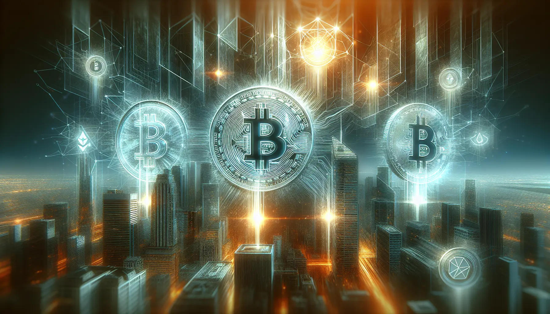 Rappresentazione visiva delle criptovalute emergenti con grafici e simboli digitali