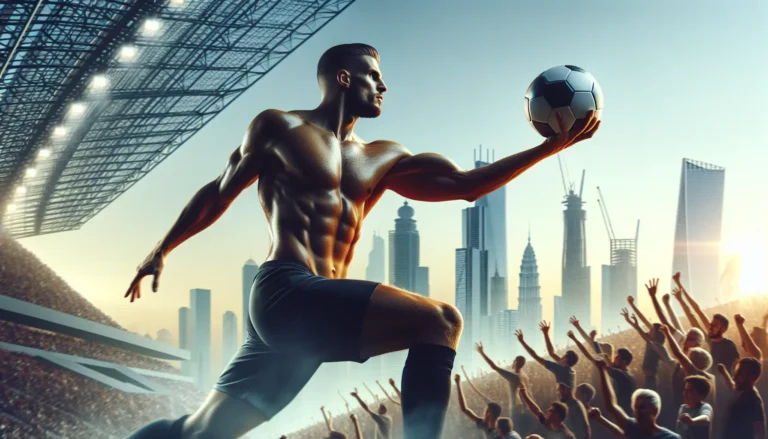 Cristiano Ronaldo in azione durante una partita, simbolo di successo e ispirazione per tanti.