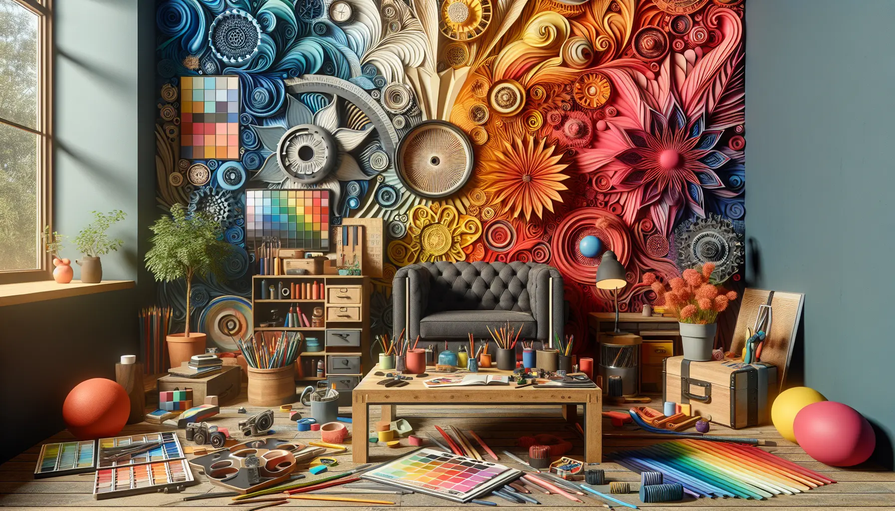 Un ambiente rilassante con luci colorate che rappresentano la cromoterapia