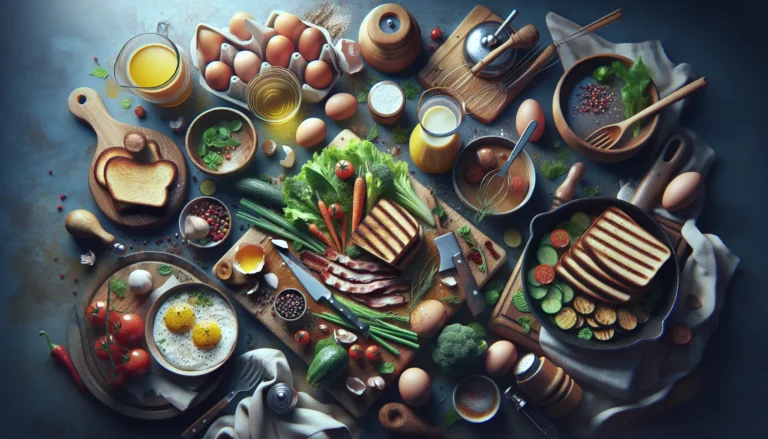 Un mercato contadino con prodotti freschi e locali, simbolo della cucina sostenibile.