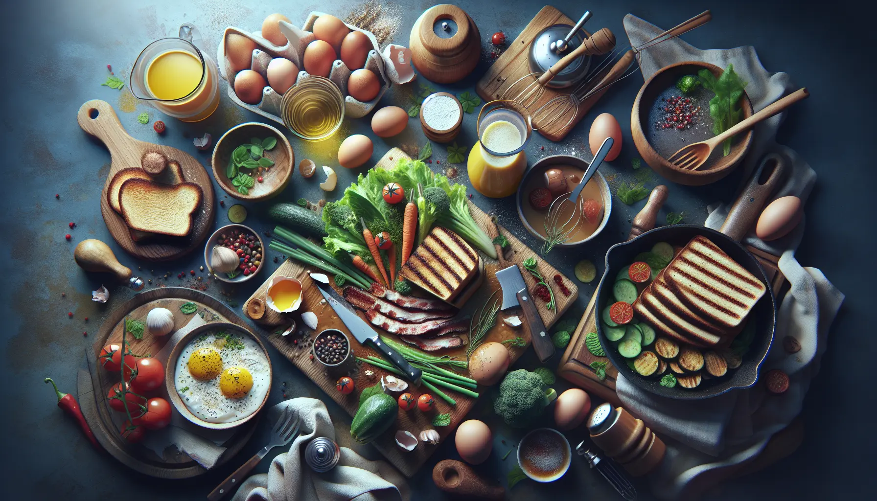 Un mercato contadino con prodotti freschi e locali, simbolo della cucina sostenibile.