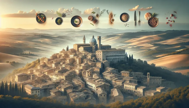 Un piatto tipico di Orvieto con umbricelli al sugo di cinghiale e vino Orvieto Classico