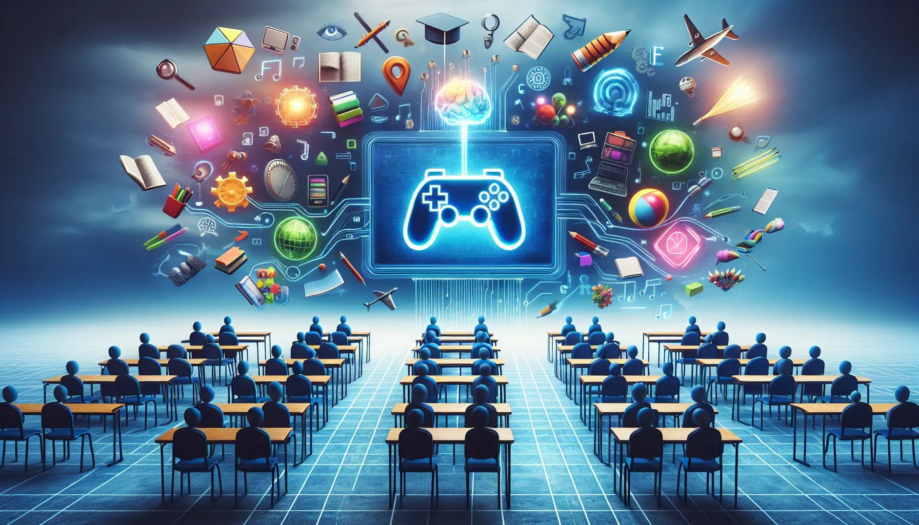 Un insegnante utilizza elementi di gioco per coinvolgere gli studenti in aula.