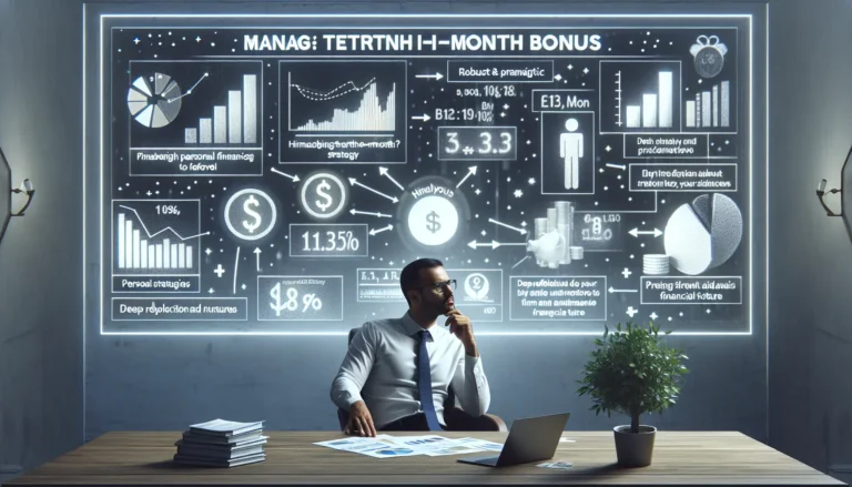 Un'immagine che rappresenta la gestione finanziaria, con un focus sulla tredicesima e le opportunità di investimento.