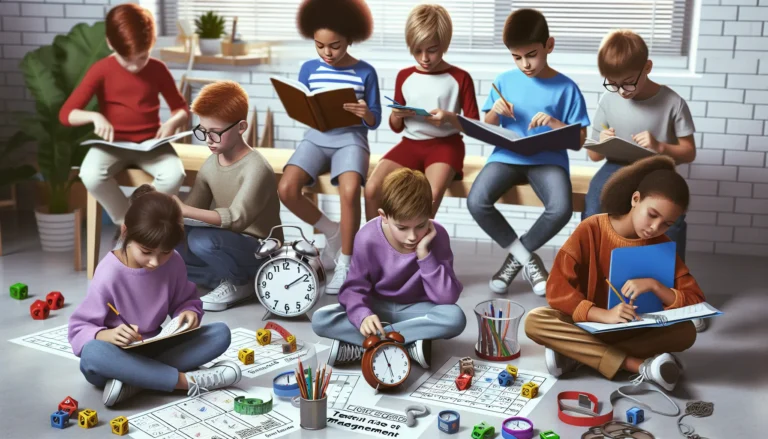 Un bambino che studia con un calendario e una lista di cose da fare