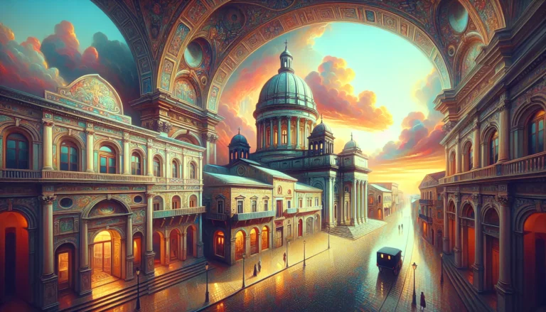 Vista panoramica delle coste del Rhode Island con onde che si infrangono sulla spiaggia e un cielo sereno.