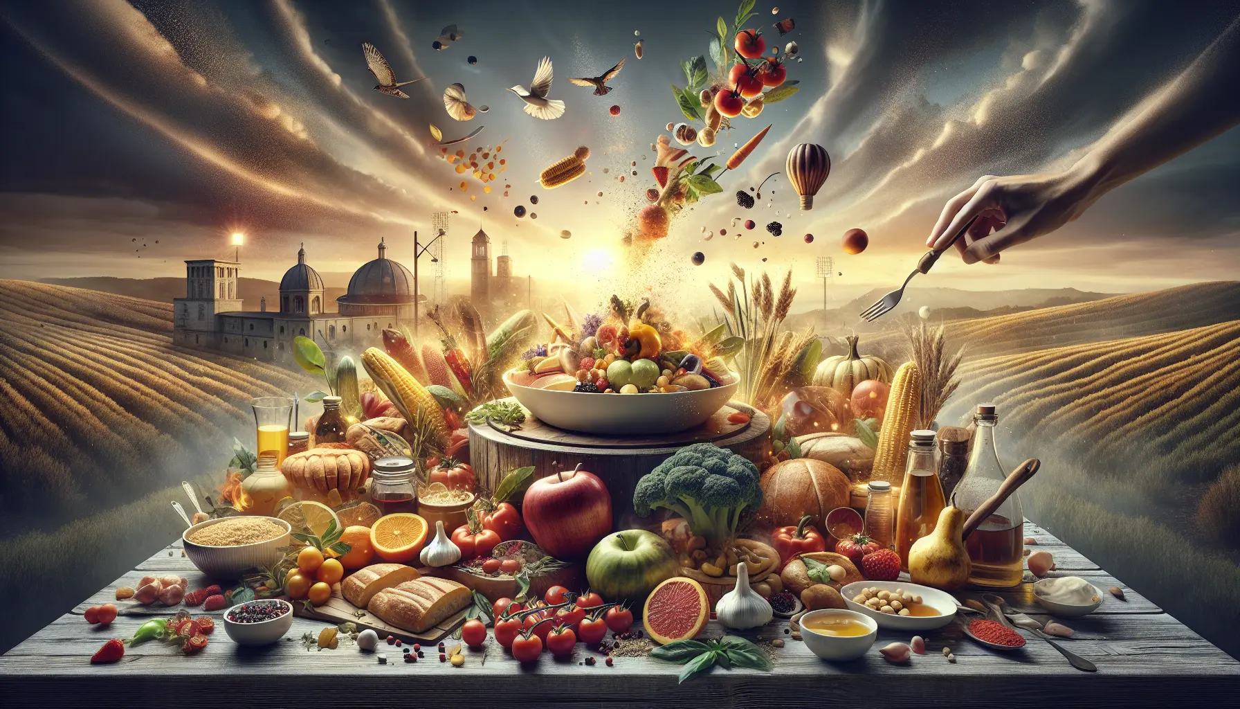 Un mercato locale con bancarelle di prodotti freschi e colorati, simbolo del turismo gastronomico e delle tradizioni culinarie.