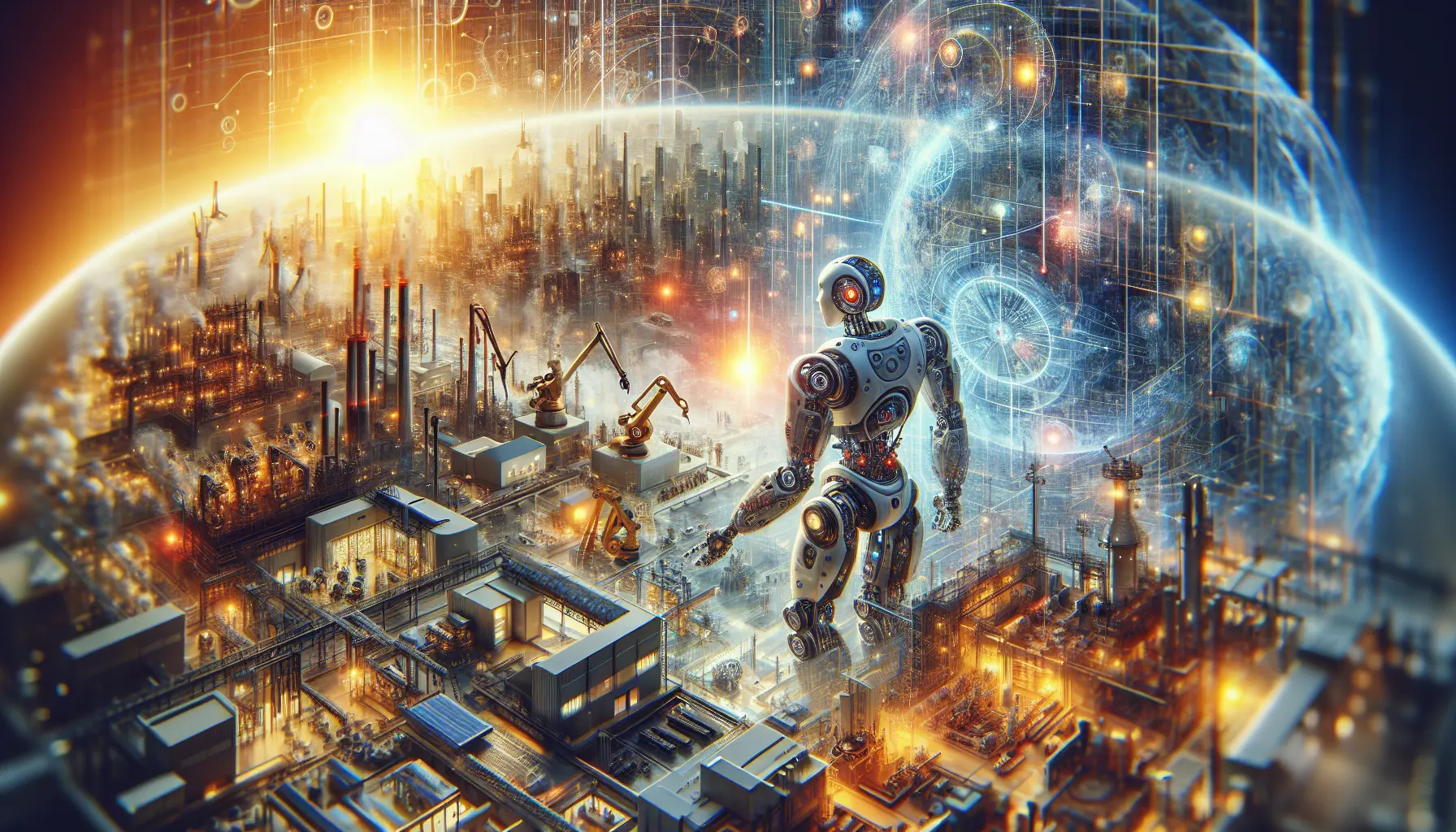Un robot industriale in azione in una linea di produzione automatizzata
