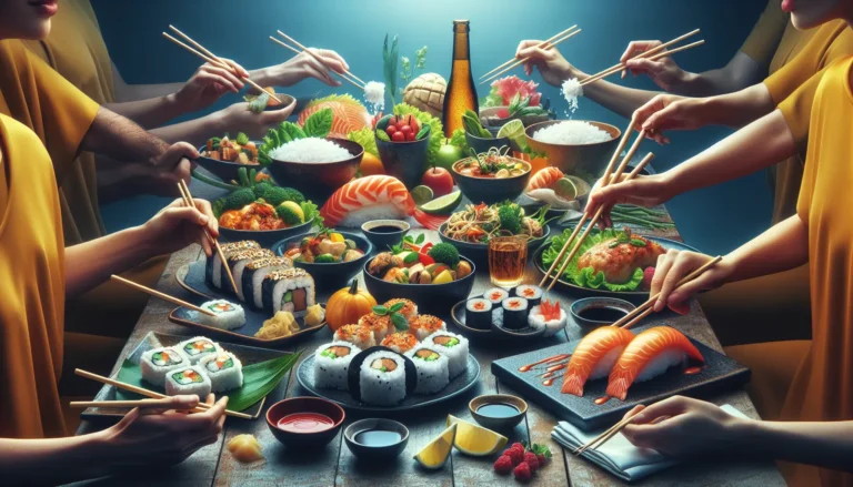 Un piatto di sushi e curry, simboli della fusione tra cucina orientale e occidentale