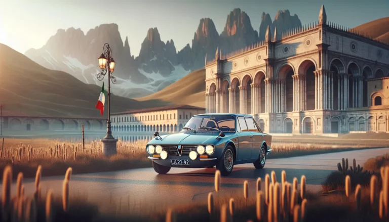 Una Lancia Y di colore blu in un contesto urbano, con un design elegante e moderno che riflette il lifestyle italiano.