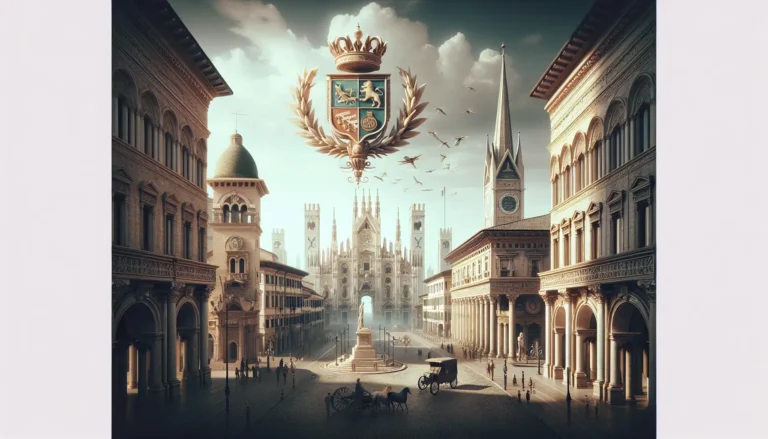 Rappresentazione storica della Lega Lombarda con bandiere e costumi medievali