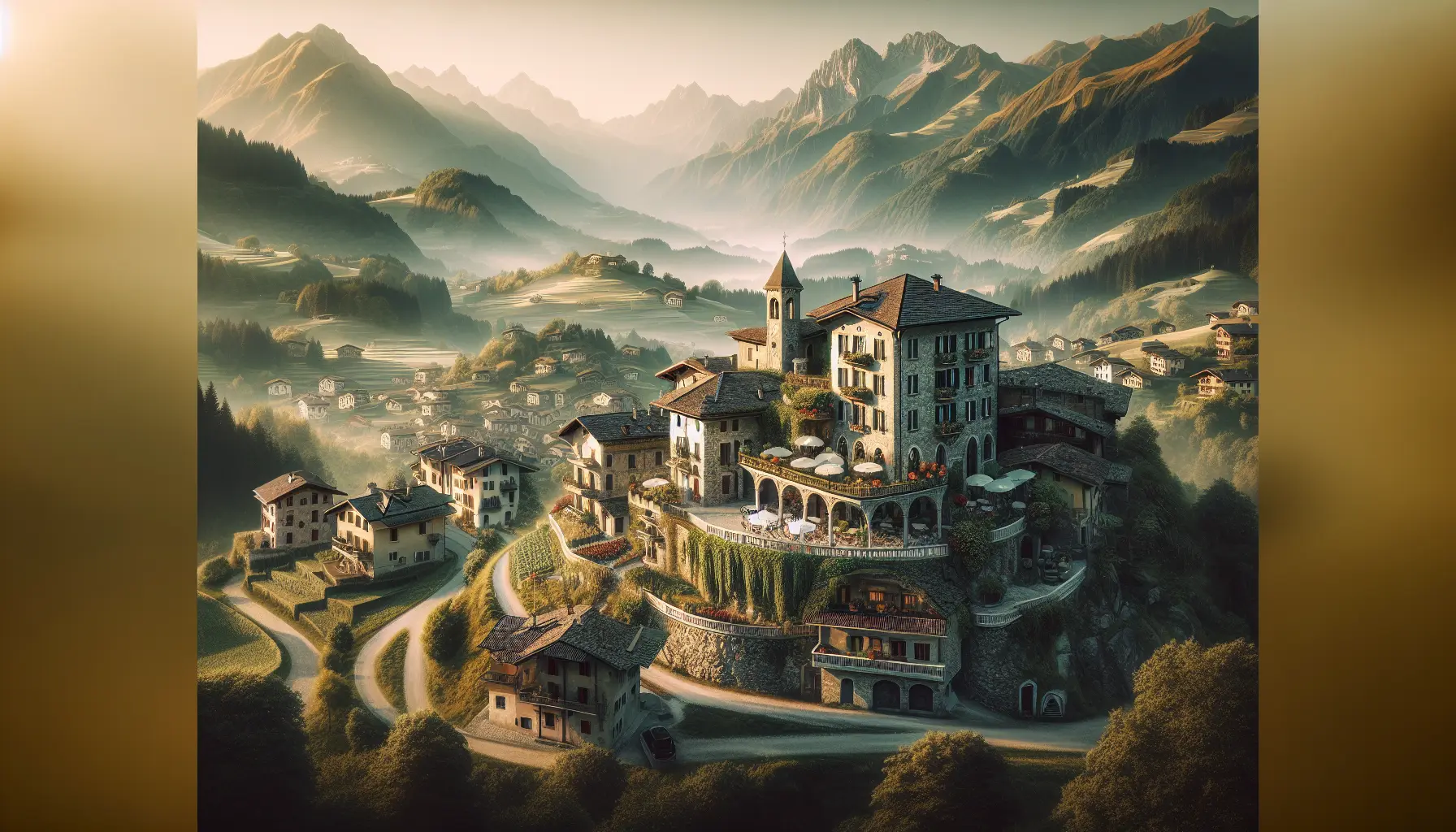 Un'immagine evocativa della Lombardia, con paesaggi storici e simboli culturali che rappresentano la Lega Lombarda.