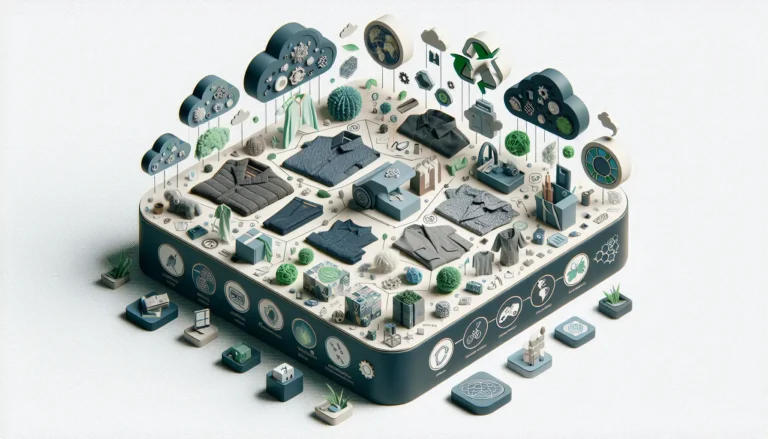 Capi di abbigliamento sostenibili esposti in un negozio di moda etica