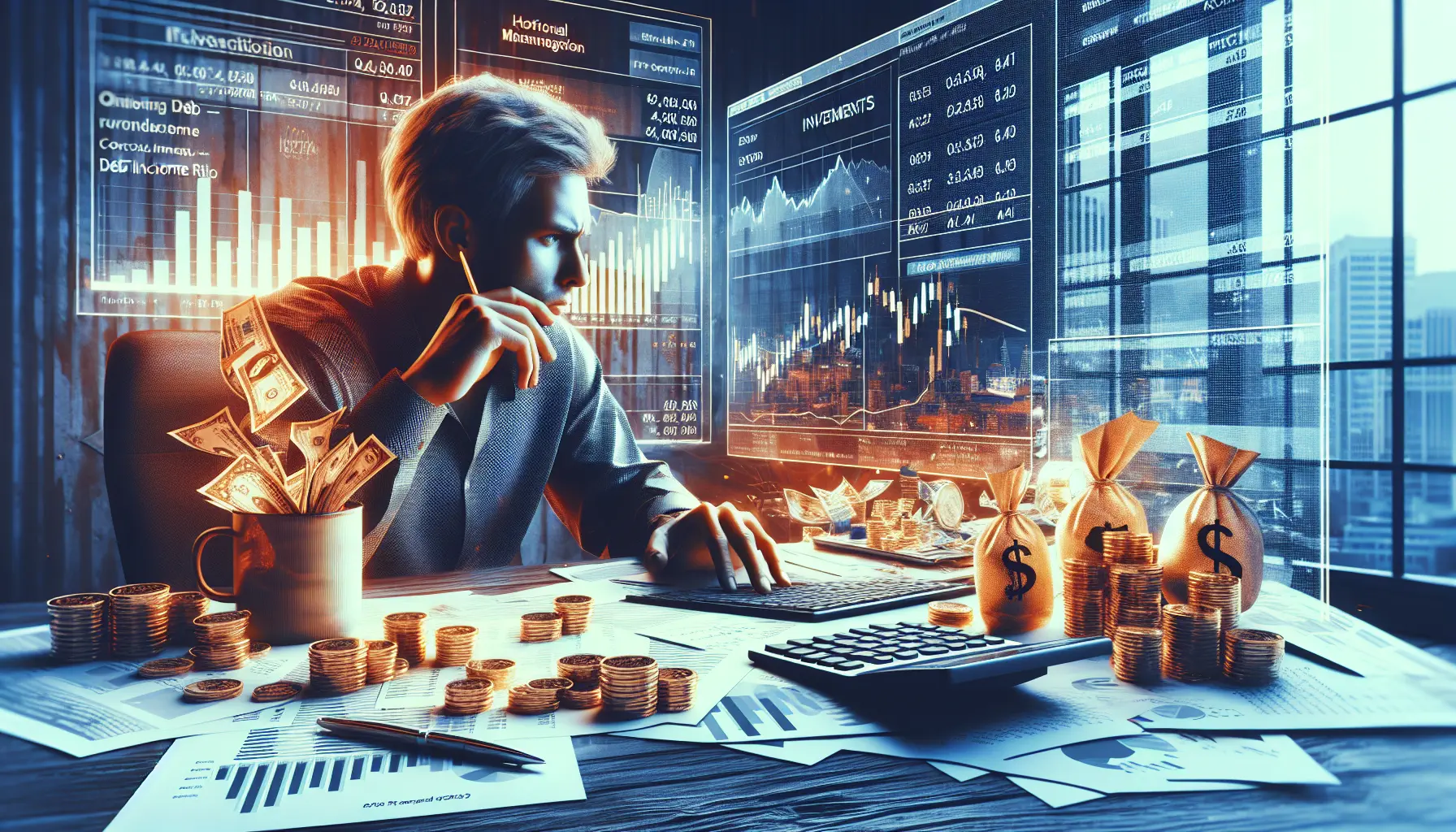 Un grafico che rappresenta il rapporto debito/reddito e strategie di investimento