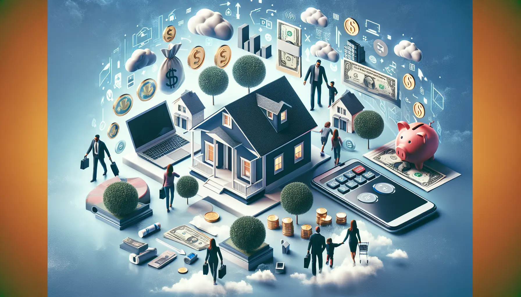 Personae al lavoro su un piano finanziario con grafici e calcolatrice