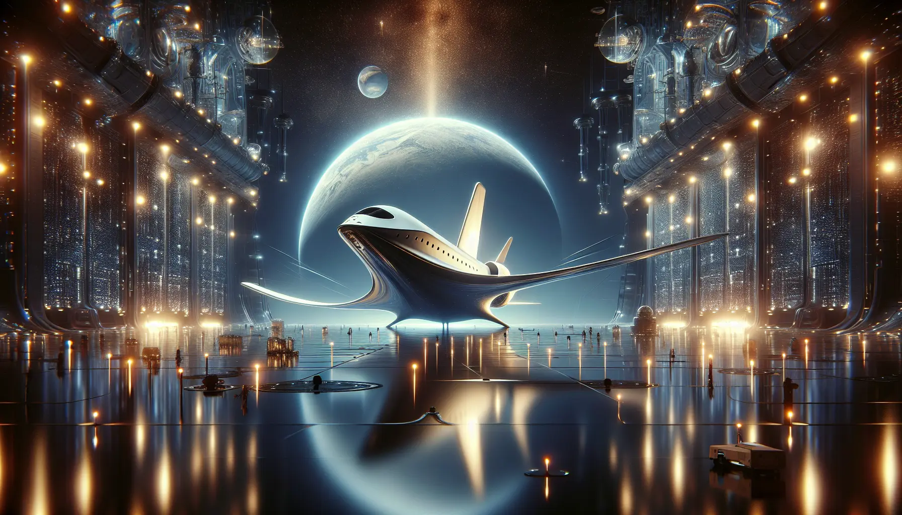 Rappresentazione artistica del razzo Starship di SpaceX in volo verso Marte