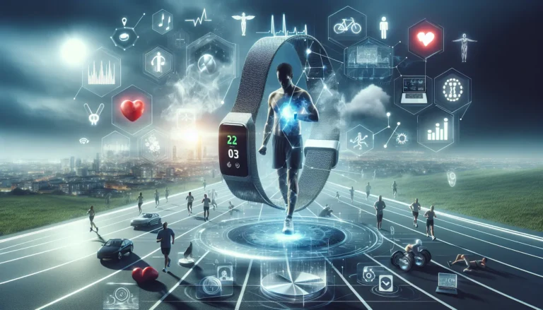 Un uomo che indossa uno smartwatch mentre corre, monitorando la sua attività fisica.