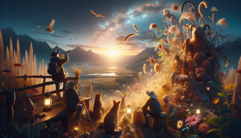 Un sentiero immerso nella natura, circondato da alberi e fiori, simbolo di un viaggio responsabile e sostenibile.