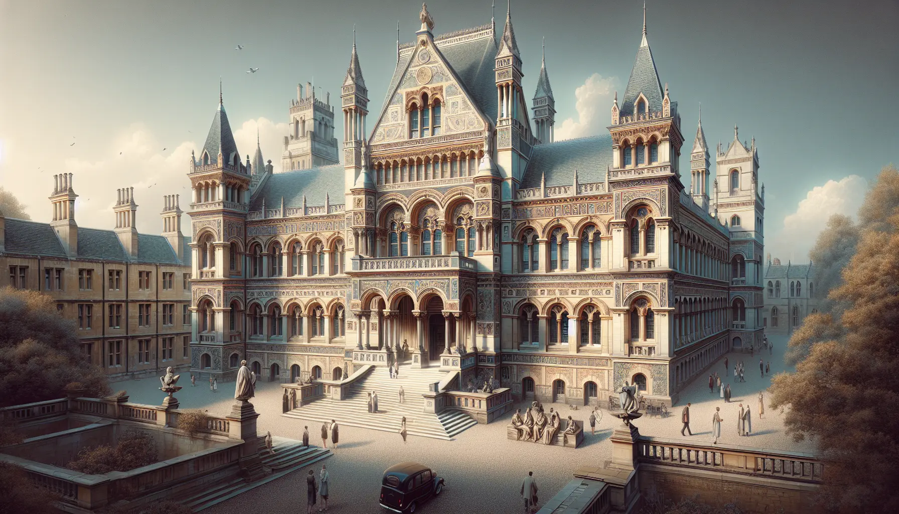 Interno dell'Ashmolean Museum con opere d'arte e reperti storici