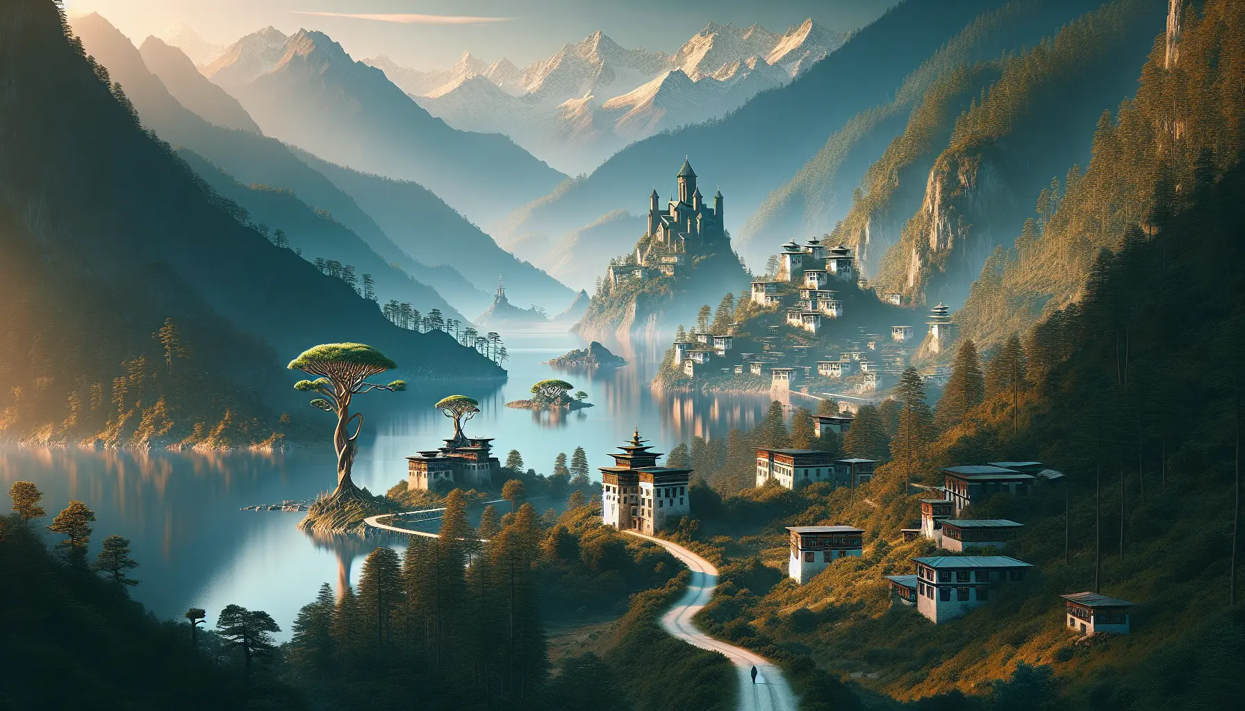 Panorama delle montagne della Georgia con un cielo blu e nuvole bianche, rappresentativo di una destinazione emergente per viaggiatori di lusso.