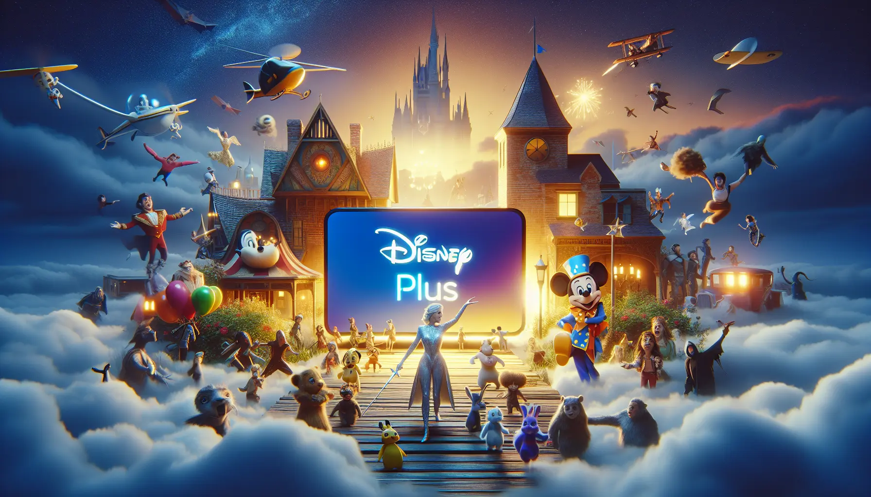 Una famiglia riunita davanti a uno schermo mentre guarda un film Disney, circondata da popcorn e coperte.