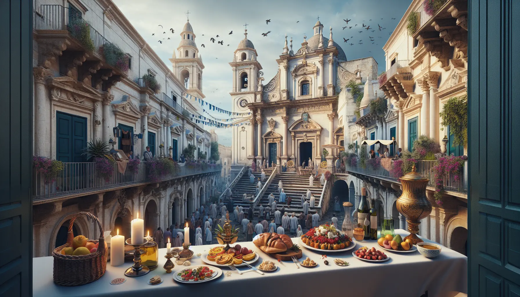 Panorama di Galatina con le sue chiese barocche e strade storiche