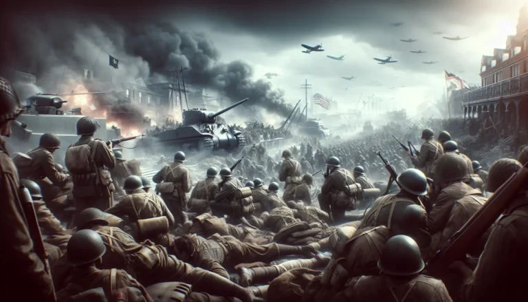 Rappresentazione storica delle forze alleate durante la Seconda Guerra Mondiale, con soldati e bandiere di diverse nazioni unite contro le Potenze dell'Asse.