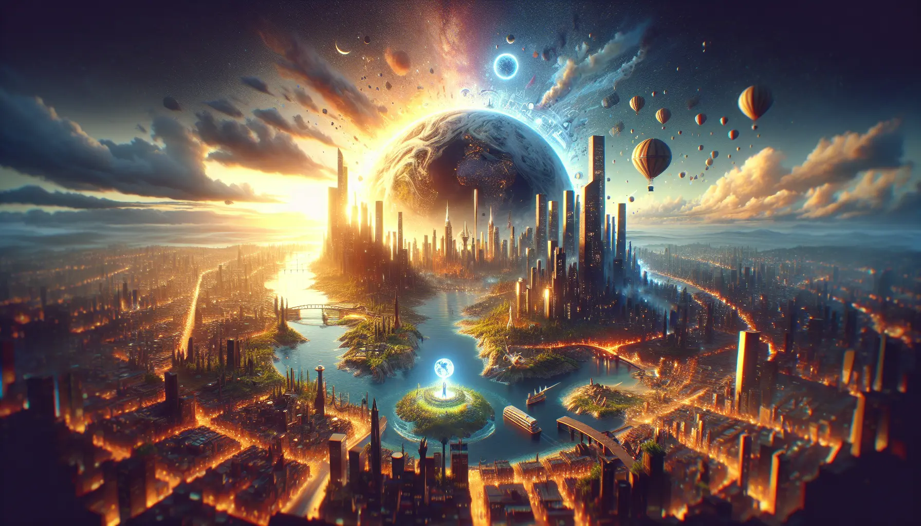Un'immagine di un mondo di Hytale, con paesaggi fantastici e costruzioni creative, che rappresenta l'avventura e la creatività nel videogioco.