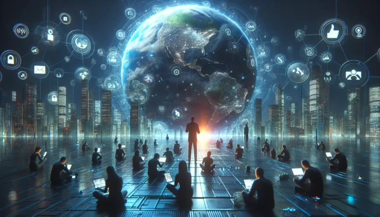 Persone che interagiscono con i social media, rappresentando il futuro delle relazioni interpersonali