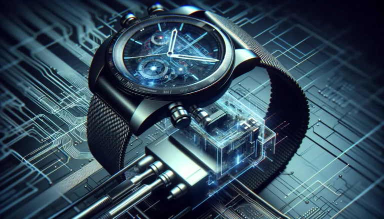 Un elegante smartwatch Huawei Watch Fit 4 Pro con un display AMOLED luminoso e funzioni di monitoraggio della salute.