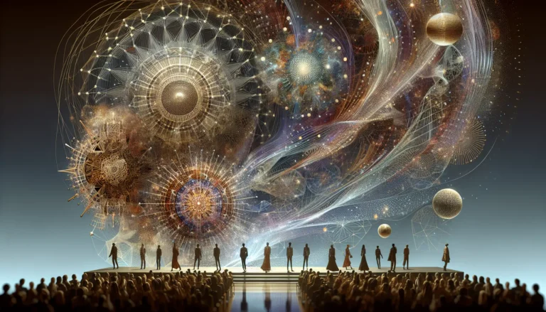 Anna Wintour in una sala di moda con abiti eleganti e un'atmosfera di alta classe