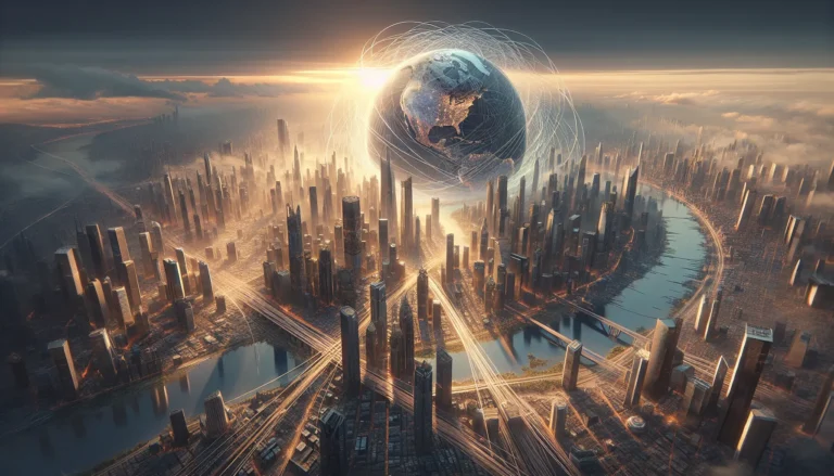 Un collage di immagini rappresentative di diverse culture e tradizioni, simbolo della globalizzazione e dell'interconnessione culturale.