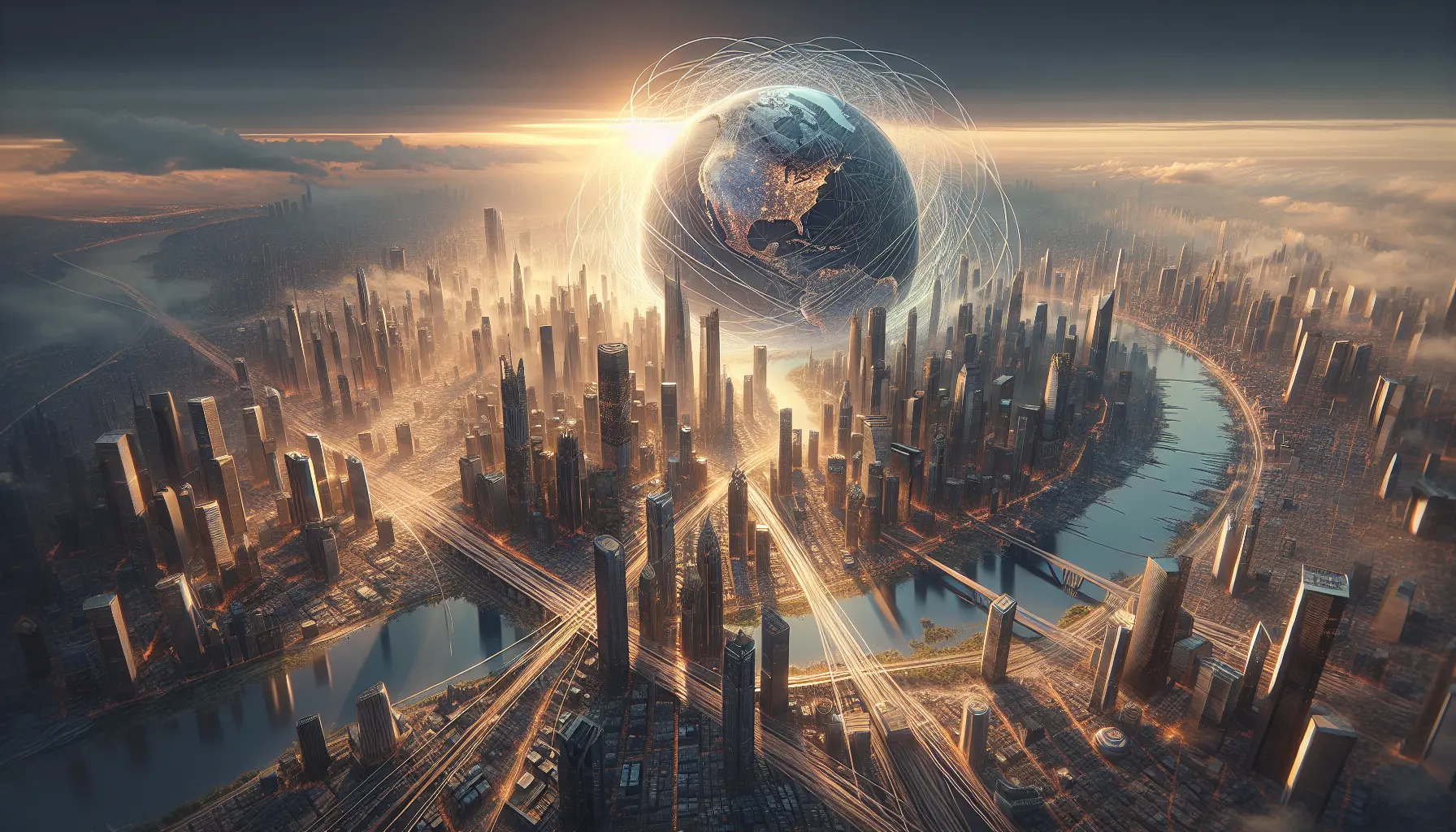 Un collage di immagini rappresentative di diverse culture e tradizioni, simbolo della globalizzazione e dell'interconnessione culturale.