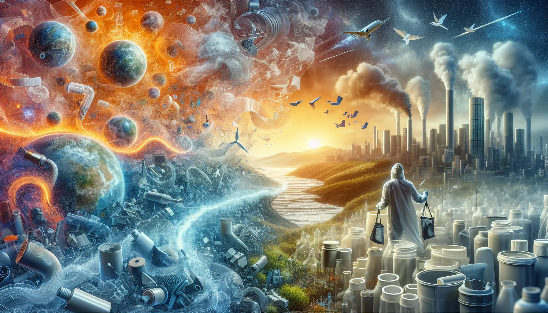 Immagine di prodotti in plastica biodegradabile e compostabili, simbolo di sostenibilità ambientale.