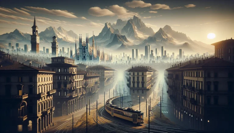 Un'immagine storica della tranvia Milano-Gorgonzola-Vaprio in movimento, simbolo di innovazione nel trasporto pubblico.