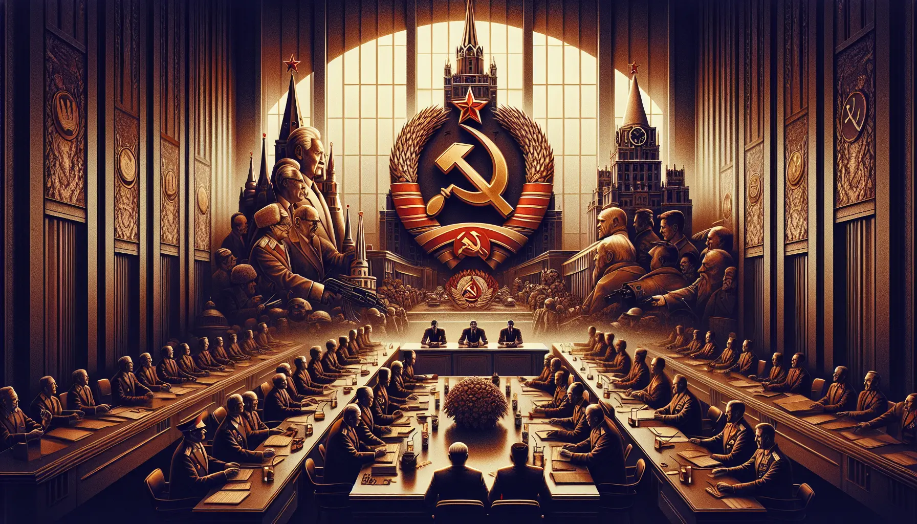 Ritratto di Leonid Il'ič Brežnev, Segretario Generale del Partito Comunista dell'Unione Sovietica, in un contesto politico della Guerra Fredda.