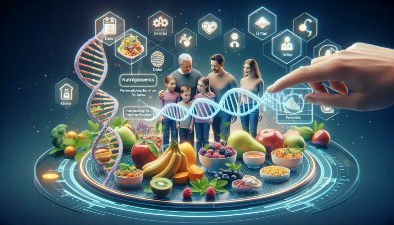 Un gruppo di famiglie felici che preparano pasti sani insieme in cucina, evidenziando l'importanza della nutrigenomica nella dieta.