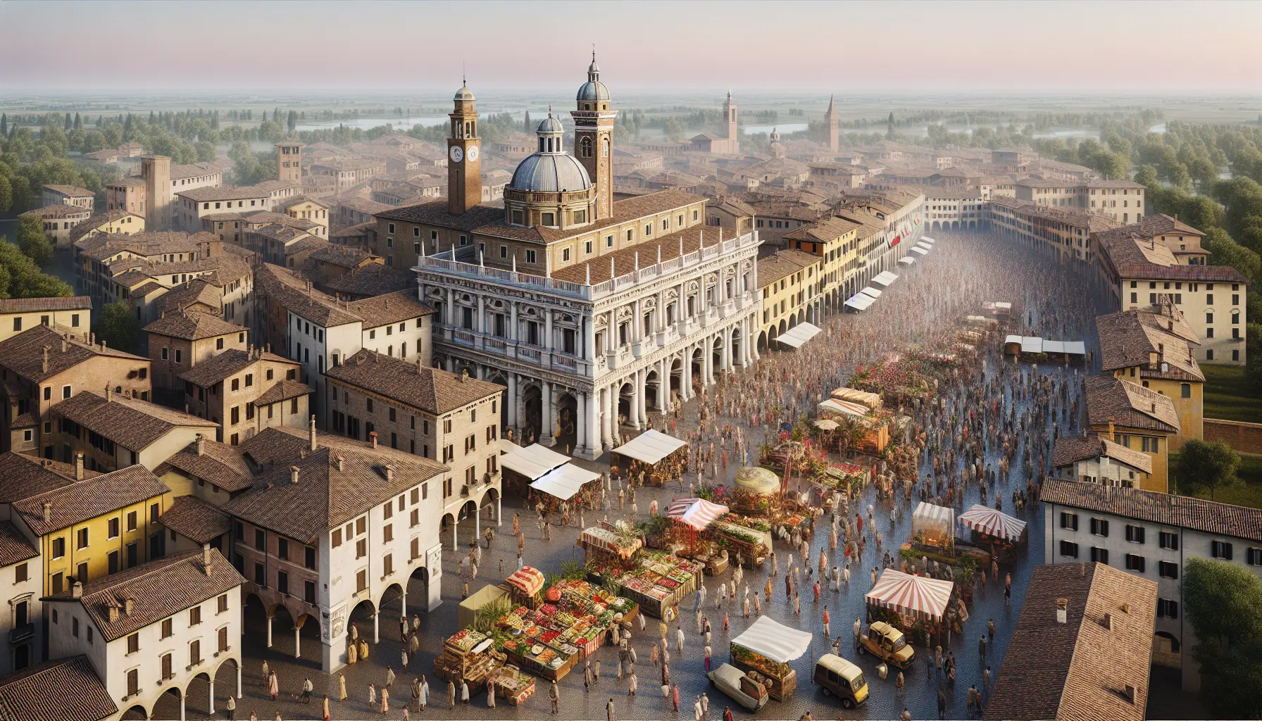 Vista panoramica di Mantova con i suoi storici palazzi e canali