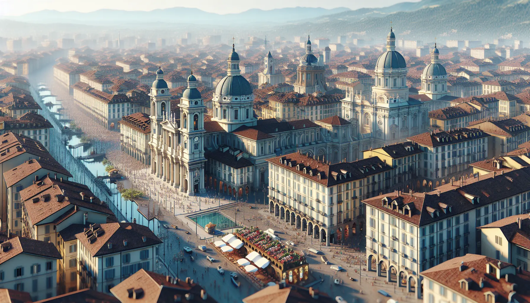 Vista panoramica di Torino con la Mole Antonelliana e i suoi storici palazzi