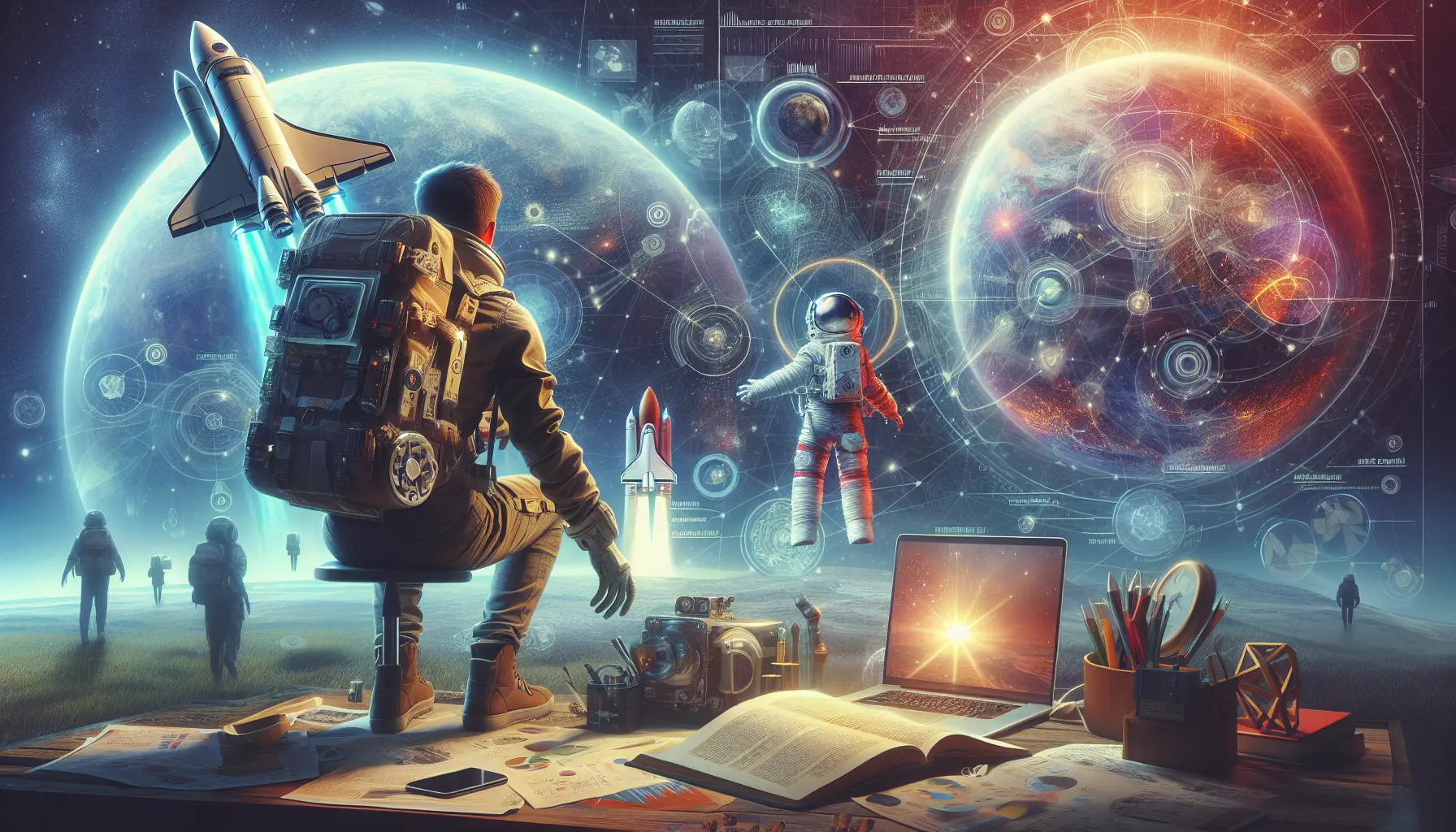 Un astronauta che osserva la Terra dallo spazio, simbolo del turismo spaziale.