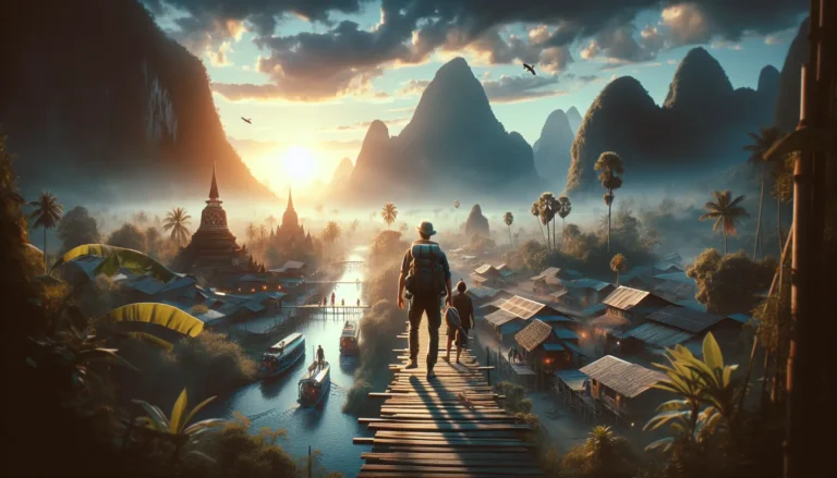 Un mercato locale vivace con bancarelle di prodotti freschi e artigianato, simbolo di un turismo sostenibile