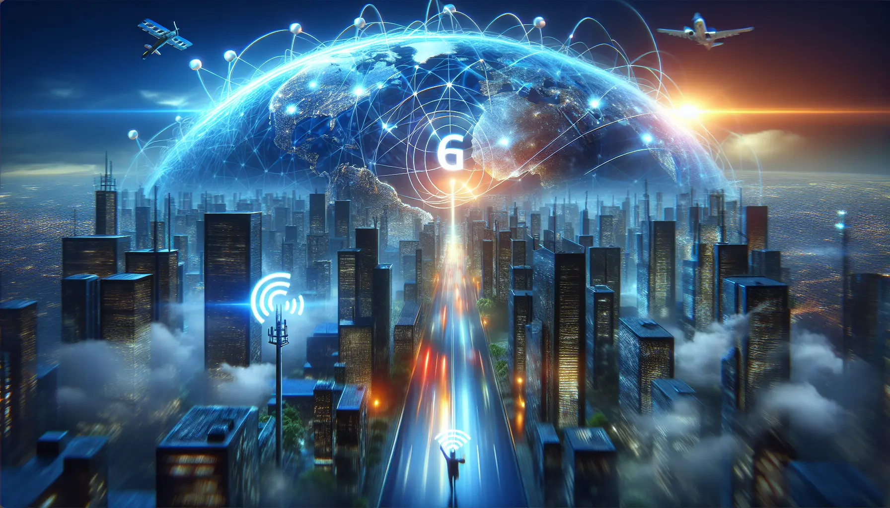 Rappresentazione grafica della tecnologia 5G e della sua evoluzione verso il 6G.