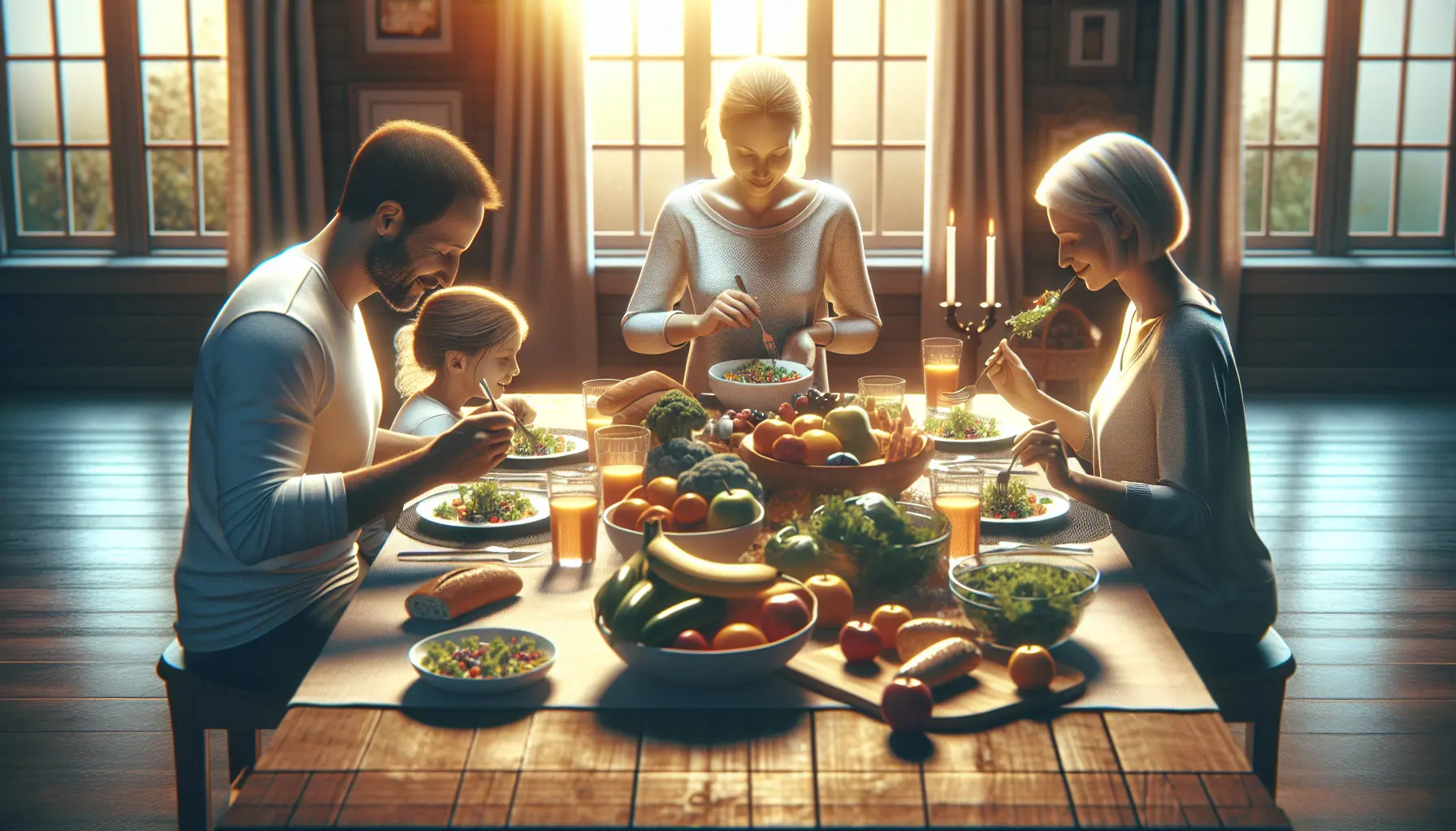 Immagine di un pasto sano e colorato, che rappresenta l'alimentazione intuitiva e la consapevolezza nel cibo.