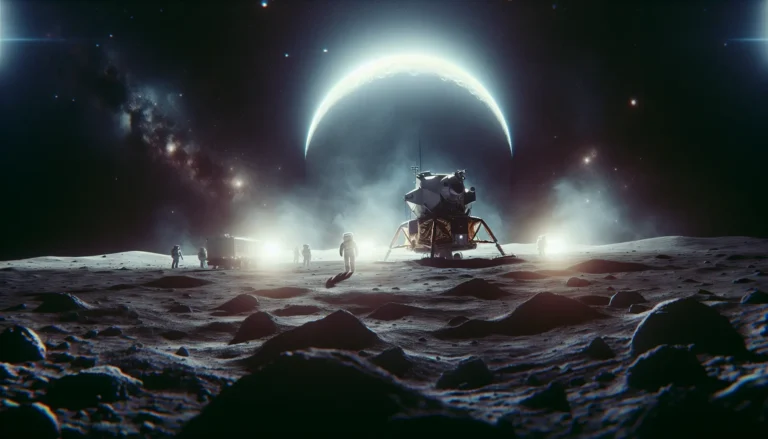 Astronauti sulla superficie lunare durante la missione Apollo 11