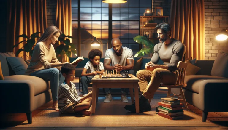 Una famiglia che trascorre del tempo insieme all'aperto, lontana dai dispositivi digitali, godendo di momenti di connessione autentica.