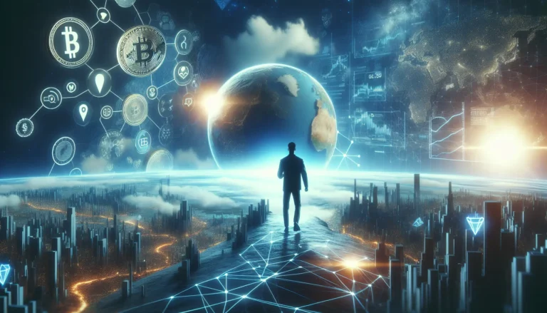 Grafico che mostra l'andamento delle criptovalute emergenti con simboli di monete digitali