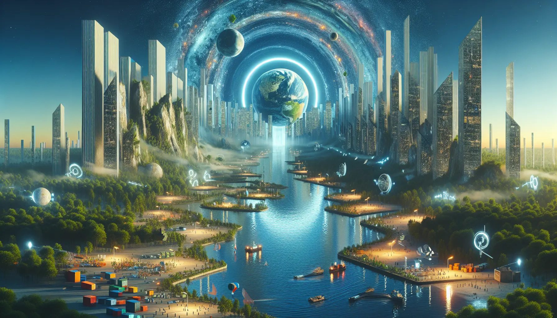 Un'immagine che rappresenta il concetto di economia circolare, con simboli di riciclo e sostenibilità.