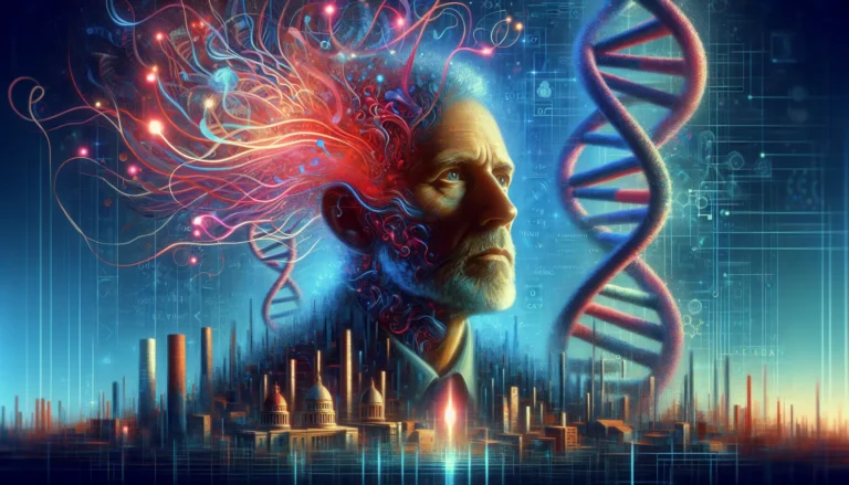 Edoardo Boncinelli mentre spiega concetti scientifici in un evento di divulgazione