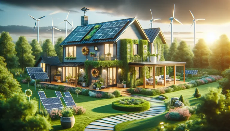 Pannelli solari su un tetto di una casa ecologica