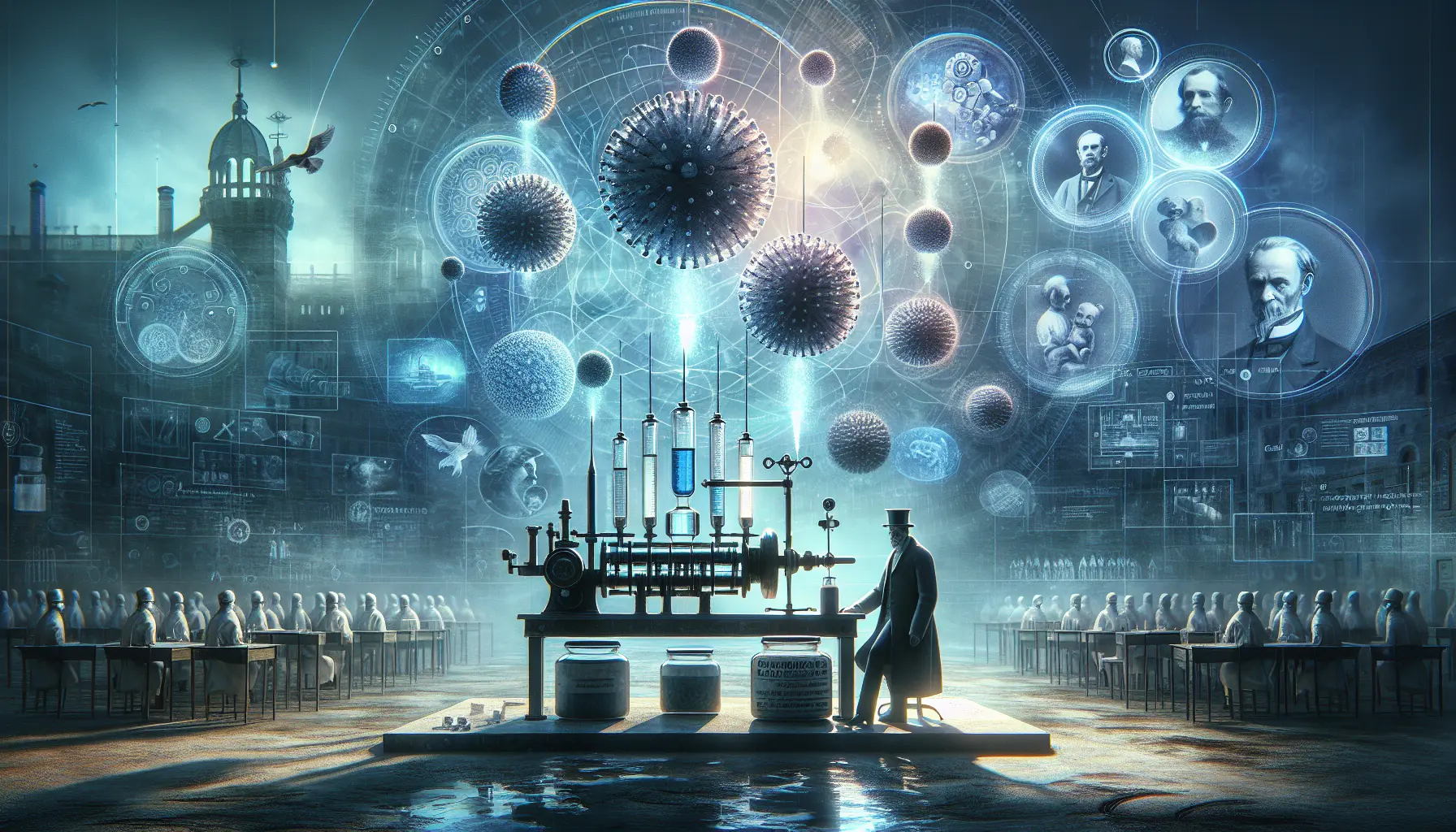 Ritratto di Louis Pasteur, il famoso scienziato francese noto per le sue scoperte in microbiologia e medicina.